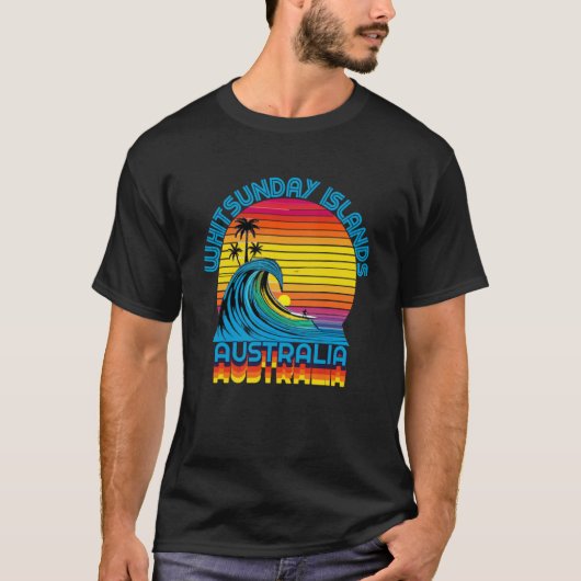 Whitsunday Islands Retro Throwback Surf & Beach So T-Shirt (Vorderseite)