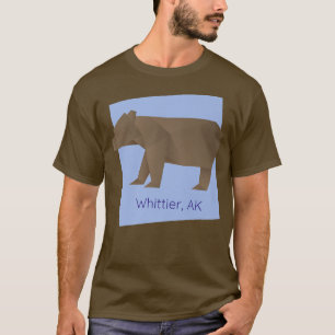 Whittier AK Brown Origami Bear Abstrakt Geometrica T-Shirt
