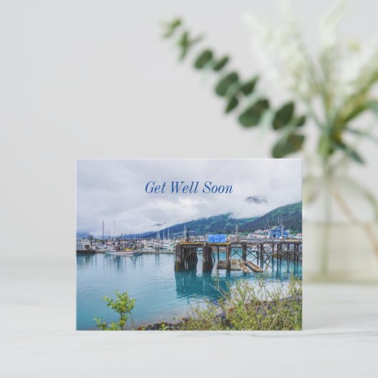 Whittier Alaska Harbor gut bald Postkarte erhalten (Stehend Vorderseite)