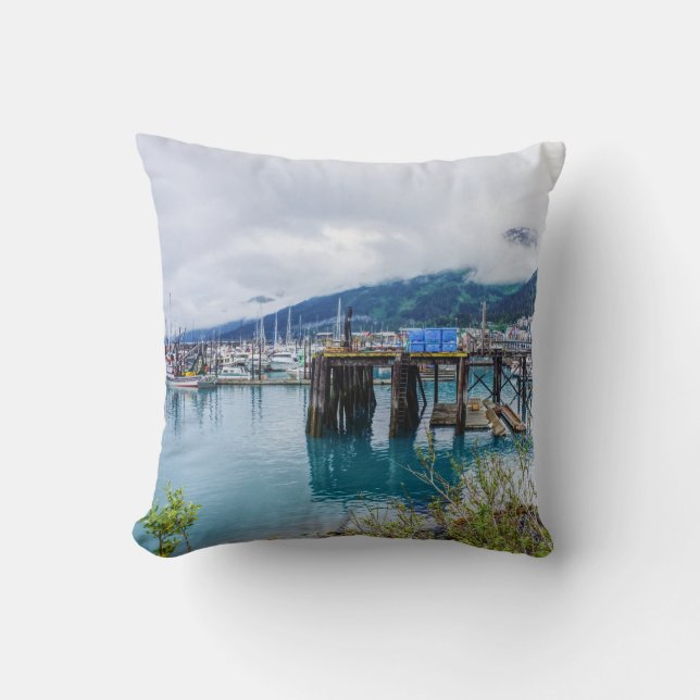 Whittier Alaska Harbor Kissen (Vorderseite)