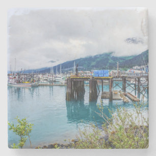 Whittier Alaska Harbor Steinuntersetzer