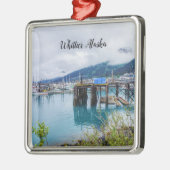Whittier Alaska Harbour Premium Square Ornament Aus Metall (Links)