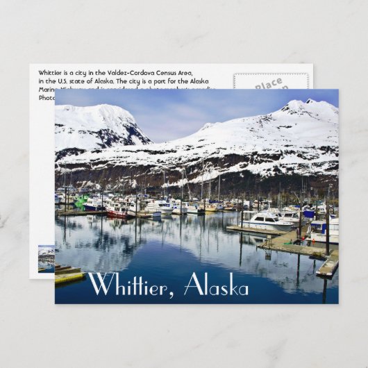 Whittier, Alaska, USA Postkarte (Vorne/Hinten)