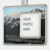 Whittier bei Dusk Landschaftlich Alaska Fotografy Rahmen-Ornament Silber (Links)