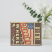 Whittier California Postkarte (Stehend Vorderseite)