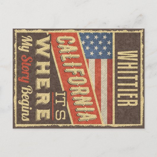 Whittier California Postkarte (Vorderseite)