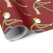 Whittling Stickman Geschenkpapier (Rolleneckpunkt)