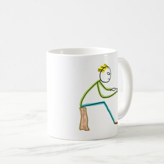 Whittling Stickman Kaffeetasse (VorderseiteRechts)