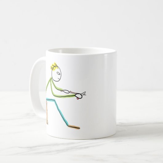 Whittling Stickman Kaffeetasse (Vorderseite Links)