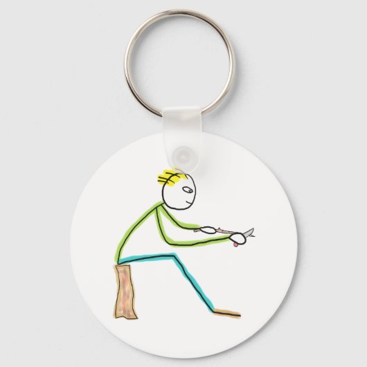 Whittling Stickman Schlüsselanhänger (Vorderseite)