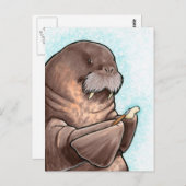 Whittling Walrus Postcard Postkarte (Vorne/Hinten)