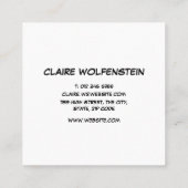 WHM Fun Retro Comic Book Quadratische Visitenkarte (Rückseite)