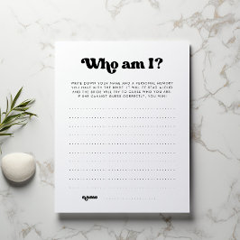 Who am I Bridal Shower Game