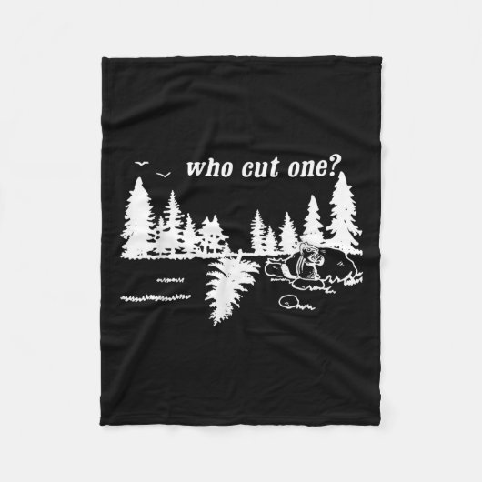 Who Cut One_ Funny Design Fleecedecke (Vorderseite)