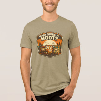 Who Gives a Hoot Funny Owls Vintage Style Design Tri-Blend Shirt