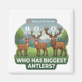 Who Has Biggest Antlers? Red Deer Austria Animal Magnet