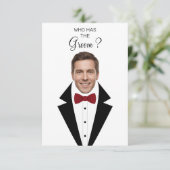Who Has The Groom Scratch Off Game Bridal Shower T Dankeskarte (Stehend Vorderseite)