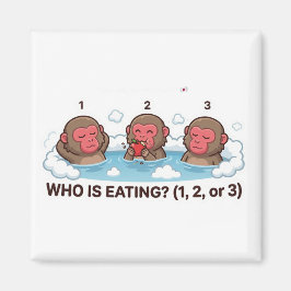 Who Is Eating? Japanese Snow Monkey Spa Animal Magnet