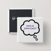WHO IST JOHN GALT? Gedanken-Wolke Button (Vorne & Hinten)