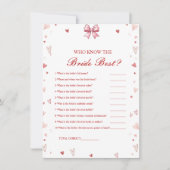 Who know the bride the best bridal shower game Car Einladung (Vorderseite)