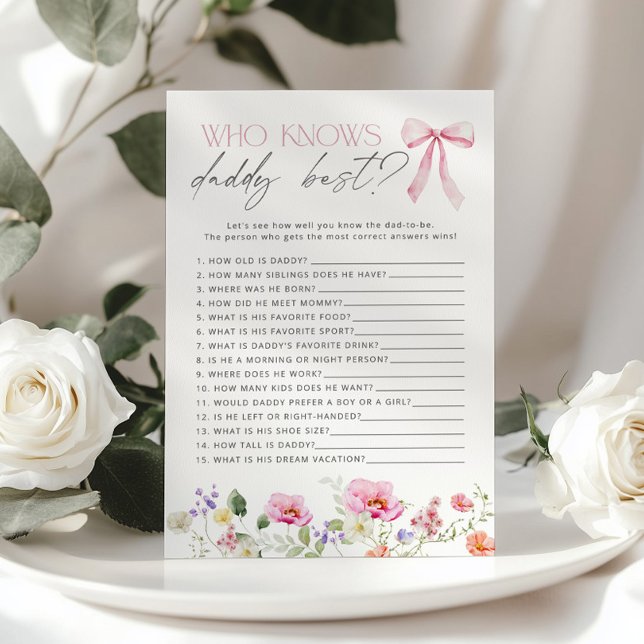  Who knows daddy best Wildflower baby shower game (Von Creator hochgeladen)