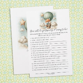Who Knows Mommy Best Fox Baby Shower Game Card Briefpapier