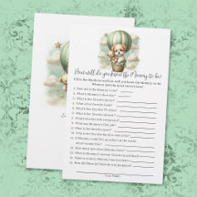 Who Knows Mommy Best Puppy Baby Shower Game Card