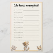 Who knows mommy best? Whimsical Pajama Animals Briefpapier (Vorderseite)