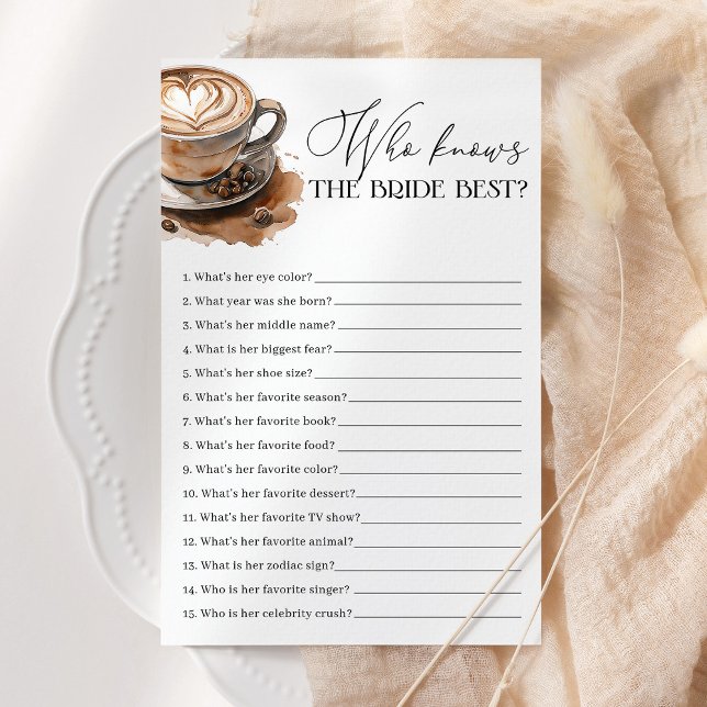Who Knows The Bride Best Coffee Bridal Shower Game (Von Creator hochgeladen)