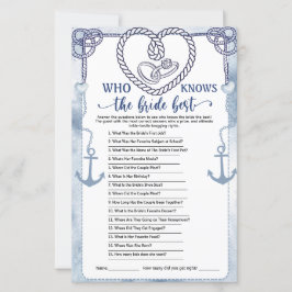 Who Knows the Bride Best Game Nautical Wedding