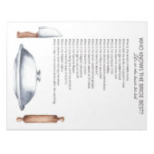 Who Knows the Bride Best Notizblock (Vorderseite)