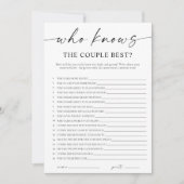 Who Knows the Couple Best Bridal Shower Game Einladung (Vorderseite)