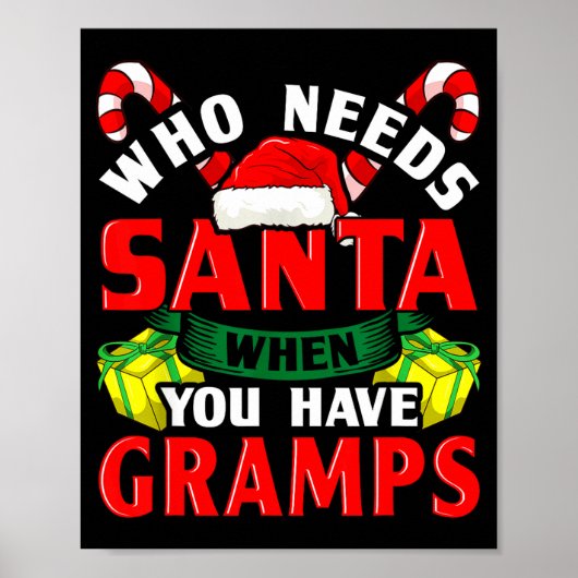 Who Needs Santa When You Have Gramps Christmas Poster (Vorne)
