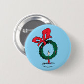 Who Peeking Through Christmas Wreath Button (Vorne & Hinten)