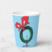 Who Peeking Through Christmas Wreath Pappbecher (Rückseite)