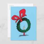 Who Peeking Through Christmas Wreath Postkarte (Vorne/Hinten)