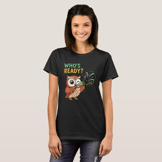 Who’s Ready? – Party Owl Christmas Edition T-Shirt (Vorne ganz)