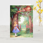 "WHO SIND SIE?" DER CHESHIRECAT FRAGT ALICE KARTE (Gelbe Blume)