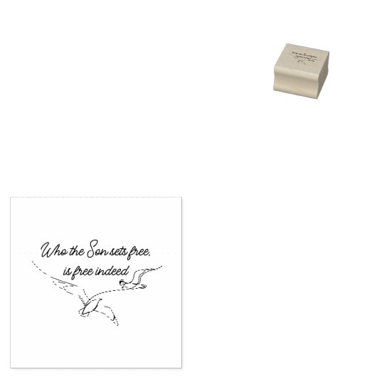 Who the Son sets Free Is Free Indeed Bible Verse Gummistempel (Stempel)