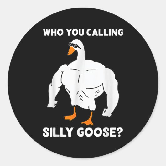 Who You Calling Silly Goose Funny Gym Meme  Runder Aufkleber (Vorderseite)