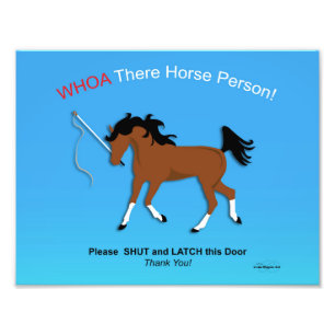 WHOA Horse Barn Sign Fotodruck