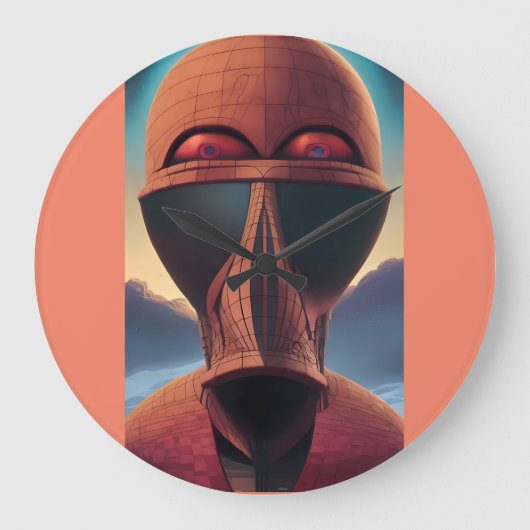 Whoa Ken Gage Psychedelic Sci-Fi Große Wanduhr (Vorderseite)