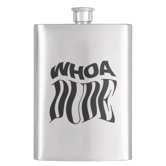 Whoa Typ warf Typografie Flachmann (Vorderseite)