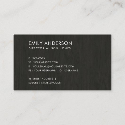 WHODEN FLORAL BIRD HOTEL DANK IHNEN REALTOR VISITENKARTE (Rückseite)