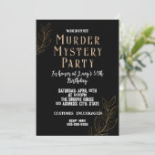 Whodunit Elegant Murder Mystery Party Einladung (Stehend Vorderseite)