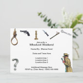 Whodunit-Wochenenden-Einladungen Einladung (Stehend Vorderseite)