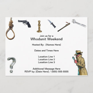 Whodunit-Wochenenden-Einladungen Einladung