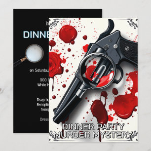 Whodunnit Mord Mysterien Thema Abendessen Party Einladung