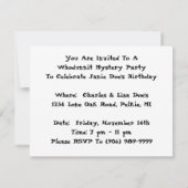 Whodunnit Mystery Party Sherlock Detection Einladu Einladung (Rückseite)