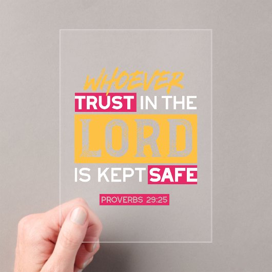 Whoever Trusts in the Lord Is Kept Safe Quote Acryleinladungen (Insitu (Handheld))